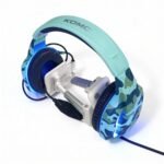 ⁦هيدفون جيمينج  KOMC بإضاءة LED للكمبيوتر – تصميم عسكري (Camouflage)⁩ - الصورة ⁦4⁩