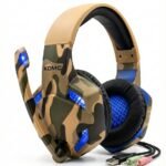 KOMC Gaming Headphones with LED Lighting for Computers – Military Design (Camouflage)