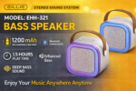 EILLIE EHH-321 Portable Bluetooth Speaker with 1200mAh Battery and Powerful Bass Sound - Image 5