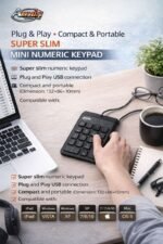 Mini USB ADMIN numeric keypad – Slim design, 19 buttons - Image 2
