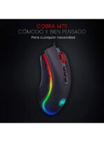 ⁦ماوس ألعاب سلكي بإضاءة متعددة الألوان RGB طراز M711 بلون أسود⁩ - الصورة ⁦4⁩