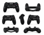⁦وحدة تحكم لاسلكية احترافية لجهاز بلاي ستيشن 4 (PS4/Slim/Pro/PC) مزودة بمستشعر حركة سداسي المحاور، ولوحة لمس تفاعلية، ومنفذ صوت 3.5 ملم، وخاصية اهتزاز مزدوجة - لوحة ألعاب عالية الدقة باللون الأسود الملكي - من إنتاج شركة أدمن تكنولوجي⁩ - الصورة ⁦2⁩