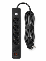 مشترك كهرباء هايبر تك SP-10 بقدرة 3000 وات – 4 مخارج + USB-A وType-C مع مفتاح تحكم