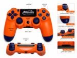 ⁦وحدة تحكم لاسلكية متطورة لجهاز بلاي ستيشن 4 (PS4/Slim/Pro) مع مستشعر حركة سداسي المحاور، لوحة لمس تفاعلية، مقبس صوت 3.5 ملم، واهتزاز مزدوج - لون برتقالي ملكي جذاب - Admin Technology⁩ - الصورة ⁦3⁩
