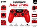 ⁦وحدة تحكم لاسلكية احترافية لجهاز بلاي ستيشن 4 (PS4/Slim/Pro/) مزودة بمستشعر حركة سداسي المحاور، ولوحة لمس تفاعلية، ومنفذ صوت 3.5 ملم، وخاصية اهتزاز مزدوجة - لوحة ألعاب عالية الدقة باللون الأحمر الملكي - من إنتاج شركة أدمن تكنولوجي⁩ - الصورة ⁦6⁩