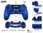⁦وحدة تحكم لاسلكية متطورة لجهاز بلاي ستيشن 4 (PS4/Slim/Pro) مع مستشعر حركة سداسي المحاور، لوحة لمس تفاعلية، مقبس صوت 3.5 ملم، واهتزاز مزدوج - لون أزرق ملكي جذاب - Admin Technology⁩ - الصورة ⁦4⁩