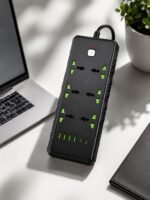 ⁦مشترك كهرباء Hyper SP-40  متعدد المنافذ 3000W مع 6 مخارج عالمية و6 منافذ USB وكابل 2 متر – حماية حرارية وشحن سريع⁩ - الصورة ⁦2⁩