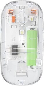 ماوس GEMAX لاسلكي شفاف قابل للشحن - بلوتوث 5.2 + 2.4GHz - DPI حتى 1600 - أبيض