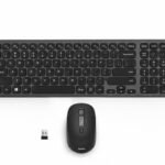 طقم كيبورد وماوس هاما WKM-550 لاسلكي متعدد الأجهزة – Bluetooth + 2.4GHz – أسود