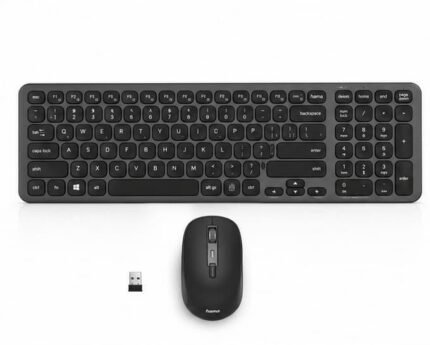 طقم كيبورد وماوس هاما WKM-550 لاسلكي متعدد الأجهزة – Bluetooth + 2.4GHz – أسود