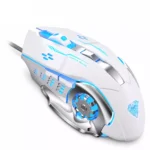 ماوس ألعاب AULA S20 RGB أبيض – 3200 DPI بتصميم مستقبلي وإضاءة LED