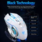 ⁦ماوس ألعاب AULA S20 RGB أبيض – 3200 DPI بتصميم مستقبلي وإضاءة LED⁩ - الصورة ⁦5⁩