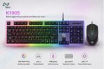كومبو كيبورد وماوس الألعاب الكومباكت المضغوط ذو الإضاءة الخلفية طراز K1005 من Next