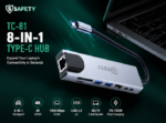 Safety TC-81 8-in-1 Type-C Hub Multiport Adapter - Image 3