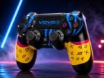 ذراع تحكم لاسلكي VOVO V-415 بلمسات جرافيتي عصرية (لأجهزة PS4 والكمبيوتر