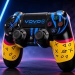 ذراع تحكم لاسلكي VOVO V-415 بلمسات جرافيتي عصرية (لأجهزة PS4 والكمبيوتر