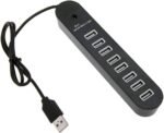 موزع بيانات SKYTECH بـ 8 منافذ USB 2.0 - موزع وموسع عالي السرعة مع كابل USB مدمج