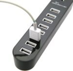 ⁦موزع بيانات SKYTECH بـ 8 منافذ USB 2.0 - موزع وموسع عالي السرعة مع كابل USB مدمج⁩ - الصورة ⁦5⁩