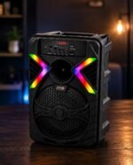 ⁦سبيكر محمول متعدد الوظائف AD-P61، بلوتوث، USB، TF Card، راديو FM، مدخل ميكروفون، إضاءة LED ملونة، 8 وات⁩ - الصورة ⁦3⁩