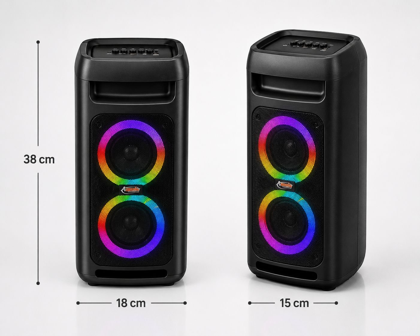 converted_image (2) سبيكر محمول متعدد الوظائف AD-P88، بلوتوث، USB، TF Card، راديو FM، AUX، ميكروفون، إضاءة LED ملونة، 8 وات - الصورة 1