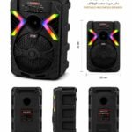 سبيكر محمول متعدد الوظائف AD-P61، بلوتوث، USB، TF Card، راديو FM، مدخل ميكروفون، إضاءة LED ملونة، 8 وات