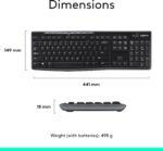 ⁦طقم كيبورد وماوس لوجيتك MK270 لاسلكي USB – أسود⁩ - الصورة ⁦7⁩