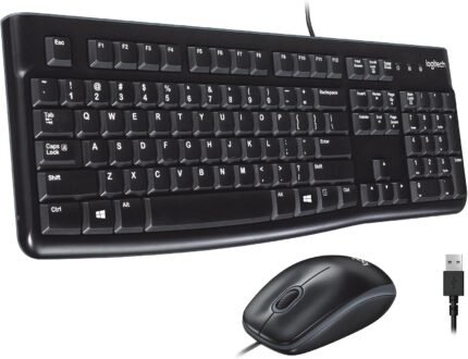 طقم كيبورد وماوس لوجيتك MK120 سلكي USB – أسود