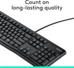 ⁦كيبورد لوجيتك K120 سلكي USB – عربي وإنجليزي – أسود⁩ - الصورة ⁦6⁩