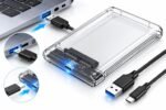 SKY TECH Transparent 2.5-Inch External HDD/SSD Enclosure – USB 3.0 Type-C SATA Drive Case